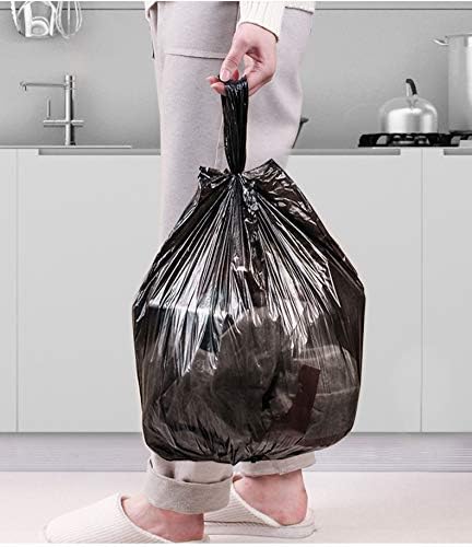 Kitchen Garbage Bags and Black Trash Bag, 100 Counts 4 Gallon 45x60Cm Kitchen Trash Bags with Handles for Bathroom Trash Bags, Small Trash Bags, C...