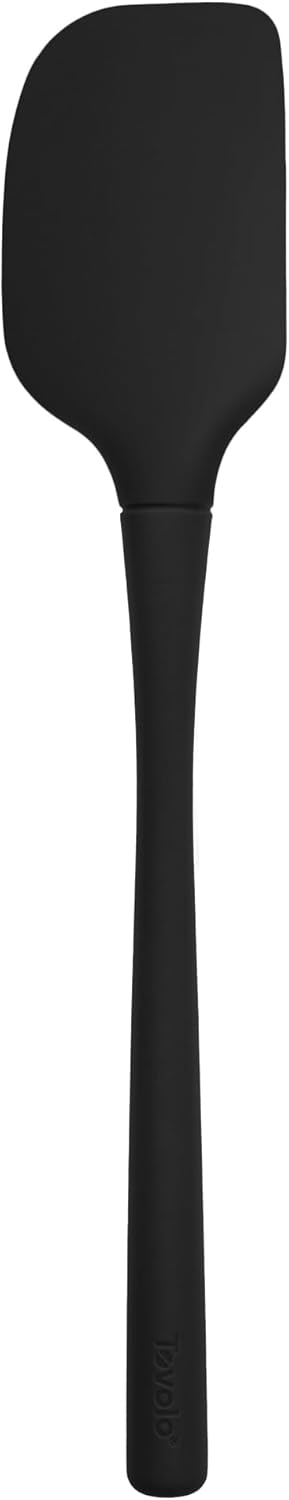 Tovolo Black Flex-Core All Silicone Spatula, Tapered Silicone Edge for Scraping, Ergonomic Handle, Heat-Resistant Rubber Spatula, BPA-Free & Dishw...