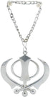 S,S Store Silver Colour Khanda For Car Rear Mirror(Car Hanging)...