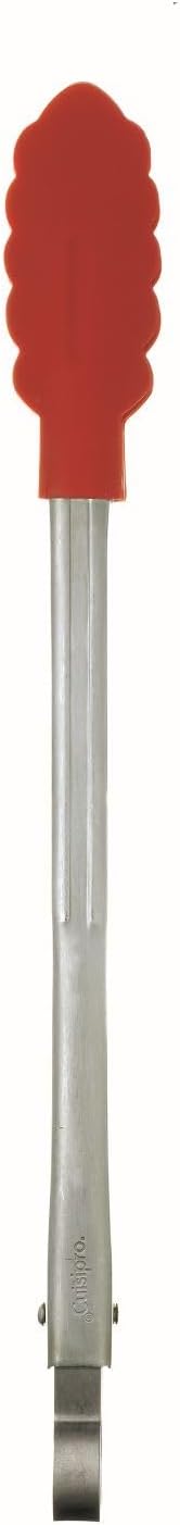 Browne & Co Cuisipro 12-Inch Silicone Tongs with Teeth, Red...
