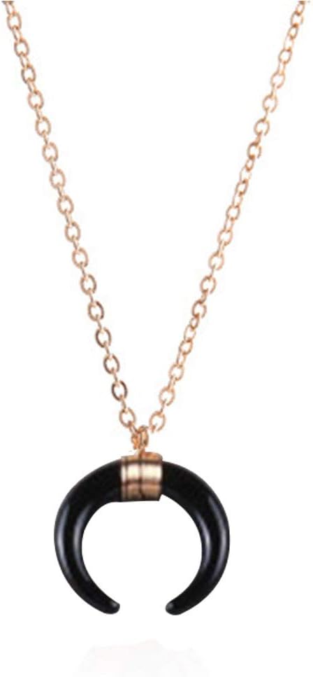 JczR.Y Resin Moon Necklace Vintage Big Horn Crescent Necklace Pendant for Women Boho Beach Jewelry Gifts...