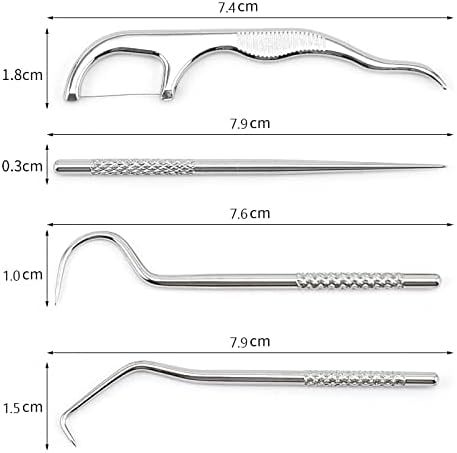Toothpicks Pocket Set, Dental Floss Picks Kit Reusable, Stainless Steel Teeth Cleaning Tools, Flossers for Adults, Tooth Picker Oral Hygiene Trave...