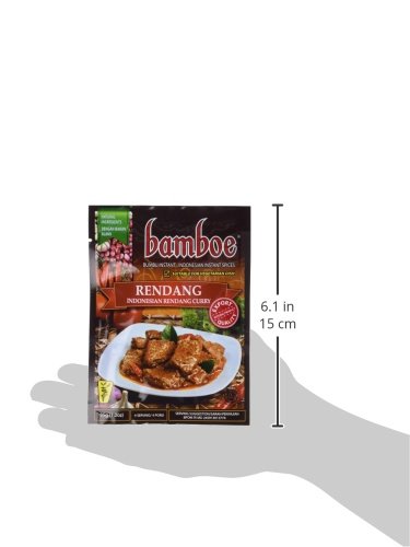 bamboe - RENDANG - INDONESIAN DRY CURRY PASTE - INDONESIAN INSTANT SPICES - 6 x 1.2 OZ /36 g - Product of Indonesia by Bamboe...