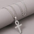 COLORFUL BLING Ankh Egyptian Cross Pendant Necklace 14K Gold Plated Cubic Zirconia Iced Out with Crystal 24 Inches Brass Rope Chain for Men and Wo...