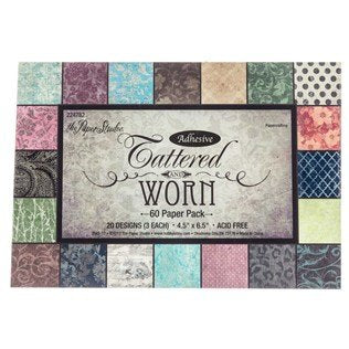 4 1/2" x 6 1/2" Tattered & Worn Adhesive Paper...