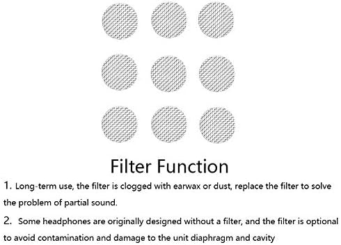 Earbuds Filters Earphone Filter Mesh Compatible for Raycon E55 E25,Skullcandy Indy,Sennheiser ie800 IE40 PRO,Bang & Olufsen Beoplay h5 E8,Samsung ...