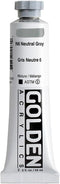 Heavy Body Acrylics by GOLDEN, N6 Neutral Gray, 2 fl. oz. Tube, Professional Acrylic Paint, Opaque...