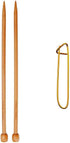 ChiaoGoo Knitting Needles Straight 7 inch (18cm) Bamboo Dark Patina Size US 9 (5.5mm) 1007-9 with Stitch Holder...