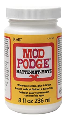 Decoupage Kit | Set 8oz Bottles of Mod Podge Waterbase Sealer/Glue/Finish (Matte + Gloss Finish) | 4pk Foam Brush Set...