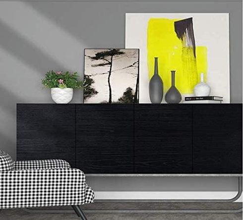 17.7"x118" Black Wallpaper Wood Peel and Stick Wood Contact Paper Black Wallpaper Wood Black Contact Paper Self Adhesive Wallpaper For Wall Counte...