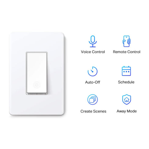 TP-Link Tapo Smart Light Switch, Single Pole, Neutral Wire Required, 2.4GHz Wi-Fi Light Switch Compatible with Alexa and Google Home, UL Certified...