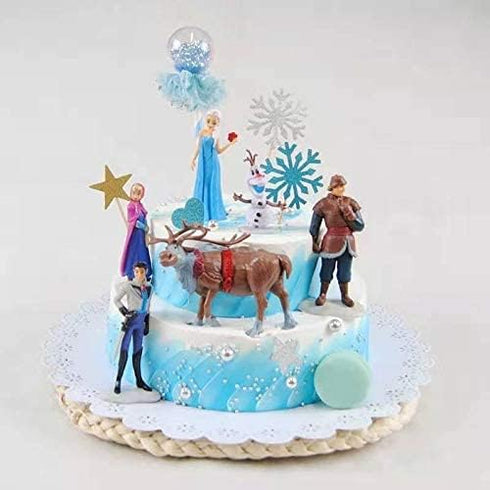 Frozen cake topper Figures Set 6Pcs Frozen cake decorations for Frozen party supplier birthday...