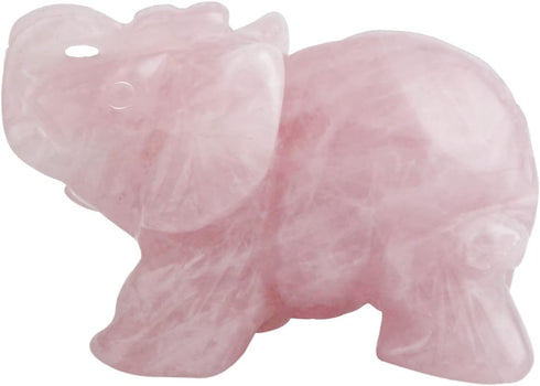 mookaitedecor Rose Quartz Elephant Crystal Sculpture Statue Healing Reiki Pocket Gemstone Figurines Crafts 1.5 Inch...