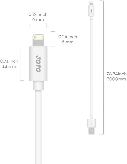 JOTO (6.6ft Lightning Cable Compatible with iPhone 13 Pro Max 13 Mini 12 11 XS XR X 8 Plus SE iPad 10.2 9.7 Pro Air iPod Touch 5 6th gen Nano 7th ...