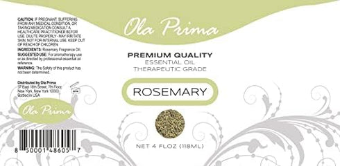 Ola Prima Oils 4oz - Rosemary Essential Oil - 4 Fluid Ounces - Aromatherapy Oil - Therapeutic Grade Rosemary Oil...