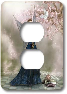 3dRose lsp_172916_6 Fairy Hold a Butterfly in Her Hand on a Fantasy Landscape Light Switch Cover...