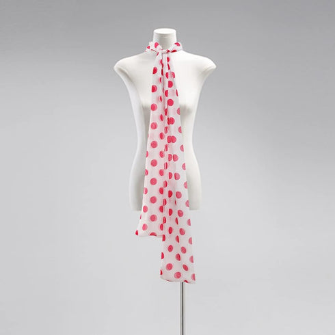 Women's Scarf Polka Dot Red and White Scarf Retro Chiffon Sheer Dot Scarf Stylish Fashion Neckerchief (red dots)...