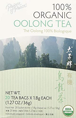 Prince of Peace Organic Oolong Tea, 20 Tea Bags – 100% Organic Black Tea – Unsweetened Black Tea – Lower Caffeine Alternative to Coffee – Herbal H...