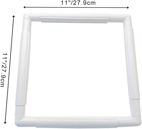 Square Embroidery Hoop 11 inch Cross Stitch Frame DIY Sewing Tools Plastic Embroidery Frame Clip Quilting Frames for Hand Quilting, Cross Stitchin...