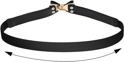 AKOAK Women's Tight Belt, Elastic Waist Buckle Belt, Artificial Leather Elastic Belt for Girls and Women, Alloy Buckle Elastic Waist Belt for Knit...