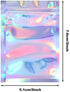 Blulu 100 Pieces Resealable Foil Proof Bags Scent Proof Flat Pouch Clear Smell Sealable Packing Bags Iridescent for Food Storage Snack Jewelry(2 x...