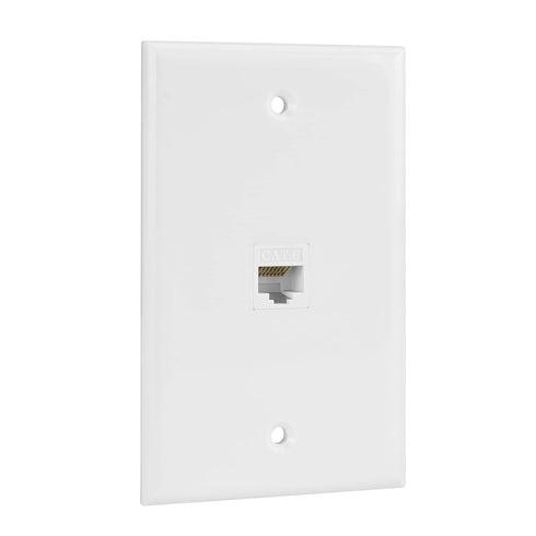 Ethernet Wall Plate, 1 Port Cat 6 RJ45 Keystone Female to Female Wall Plate Compatible with Cat7/6/6e/5/5e Ethernet Devices...