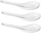3 pcs Asia Porcelain Soup Spoon Ceramic Rice Spoons Chinese Won Ton Spoons for Home Kitchen Restaurant White...
