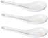 3 pcs Asia Porcelain Soup Spoon Ceramic Rice Spoons Chinese Won Ton Spoons for Home Kitchen Restaurant White...