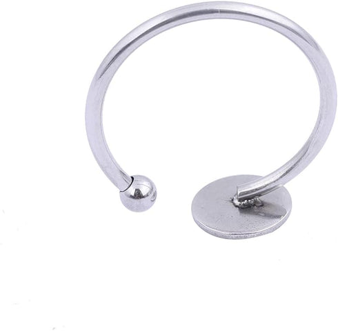 20pcs Stainless Steel Flat 8mm Pad Ring Base Blank DIY Finger Ring Bezels for Jewelry Making Accessories...