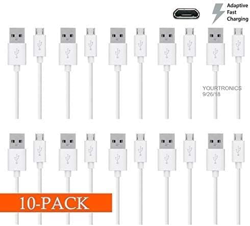 Pack of 10 Quick Charge Micro USB Cable Rapid Charging Sync Cord Fast Charger for Samsung Galaxy S7 Edge S6 S4 J8 J7 Prime Pro Note 5 4 2 LG V10 G...