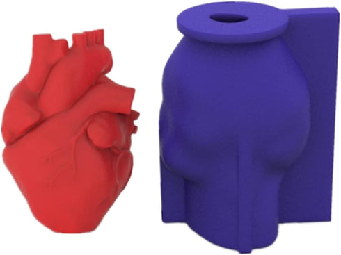 3D Heart Candle Molds Soap Molds Halloween Human Organs Heart Chocolate Cake Baking Moulds Fondant Cake Molds...