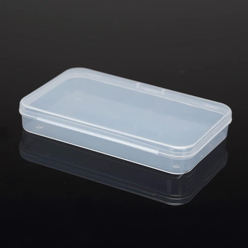 4 Pcs Mini Clear Storage Containers Rectangle Plastic Box Empty Hinged Boxes Small Bead Storage Case for Jewelry...