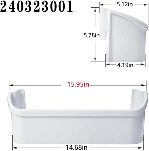 240323001 Refrigerator Door Bin, Refrigerator Side Shelf Replacement Part, (15.95in long), Fit for frigidaire kenmore, Replace AP2115741, PS429724, AH429724, 240323007, (DON’T fit freezer door)