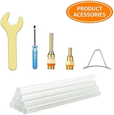 150 watts Industrial Hot Melt Glue Gun US Plug with 10 Pcs Glue Sticks Adjustable Temperature 2 Copper Nozzles for DIY Crafts and Quick Repairs...