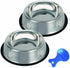 Stainless Steel Cat Bowl, 2 Pack Metal Dog Bowls for Food and Water, Non-Slip Pet Feeding Dish Bowl with Rubber Base for Indoor Cats Small Dogs...