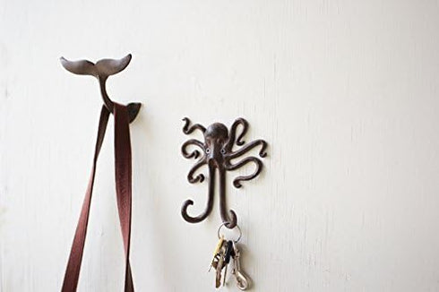 Kalaou Cast Iron Wall- Coat Hook- Octopus- 5.5" By 6"...