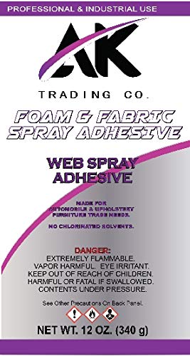 AK Trading Professional Quality General Multipurpose Spray Adhesive, 12-Ounce for Acoustic Panels & Craft Upholstery Foam Adhesive & Fabric Glue...
