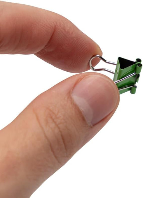 JAM PAPER Colorful Binder Clips - Extra Small - 3/5 Inch (15 mm) - Green Binderclips - 30/Pack...