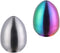 Egg Spice Jar, 2 PCS Stainless Steel Pepper Shaker, Salt Pot by Buy THINGS!(Silver+Rainbow)...