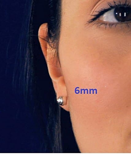 5 Pairs of Surgical Stainless Ball Stud Earrings 3,4,5,6, & 7mm...