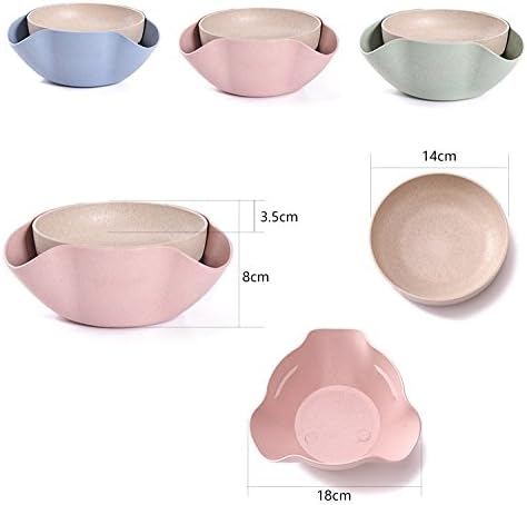 Bamboo's Grocery Double Dish Snack Bowl For Pistachios, Peanuts, Edamame, Cherries, Nuts, with Shell Storage (Green)...