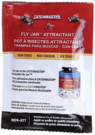 Catchmaster Reusable Fly Trap Outdoor Jar Refill 3-Pack Bait, Bug Catcher and Flying Insect Trap Natural Attractant Refill for Pest Control, Pet S...