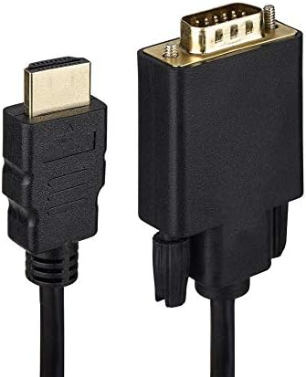 Qaoquda HDMI to VGA Cable, 6ft/1.8m Gold-Plated 1080P HDMI Male to VGA Male Video Audio Converter Adapter Cord Support Notebook PC DVD Player Lapt...