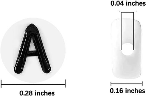 Round Letter Beads A 4x7mm Acrylic White Vowel Alphabet Beads for Bracelets DIY Jewelry Keychains Making Sunglasses - 300pcs...