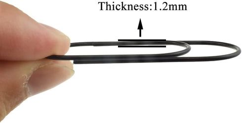 HAHIYO Paper Clips 2 inches (50mm) Length Black Wide Paperclips Vinyl Coated Prevent Scratching Tearing The Pages Sturdy for Bookmark Organize Hom...