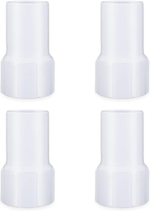 4pcs 1-1/2 Inch Pool Vacuum Hose Cuff, Spiral Wound Swimming Pool Hose Connector Replacement White Sturdy Durable Plastic Threaded Hose Accessorie...