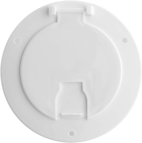 RV 5-inch Round Electric Cable Hatch for 30 and 50 Amp Cords (White)...