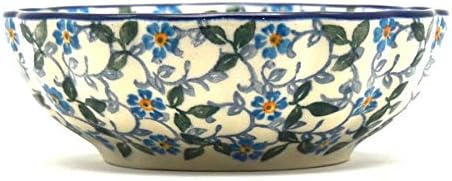 Polish Pottery Bowl - Shallow Scalloped - Small - Forget-Me-Knot...