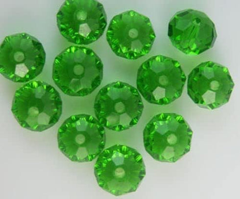 80Pcs 6mm Green Bicone Cryctal Glass Beads Briolette Rondelle Beads Faceted Spacer Beads for Jewelry Bracelet Making Beading Supplies Beads and Be...