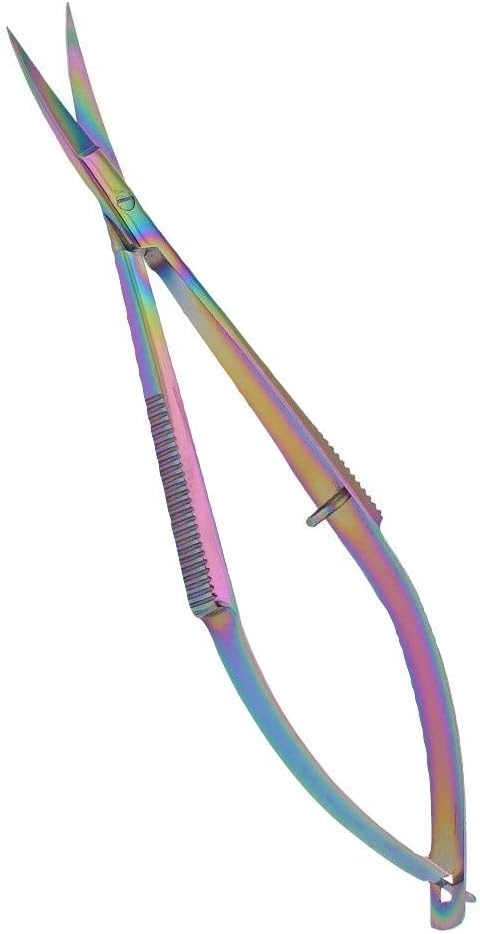 Embroidery Sewing Scissor - Titanium Spring Action Scissor 4.75" - German Stainless Steel, Curved Tip, Snips, Thread Scissor - By The Unique Edge...